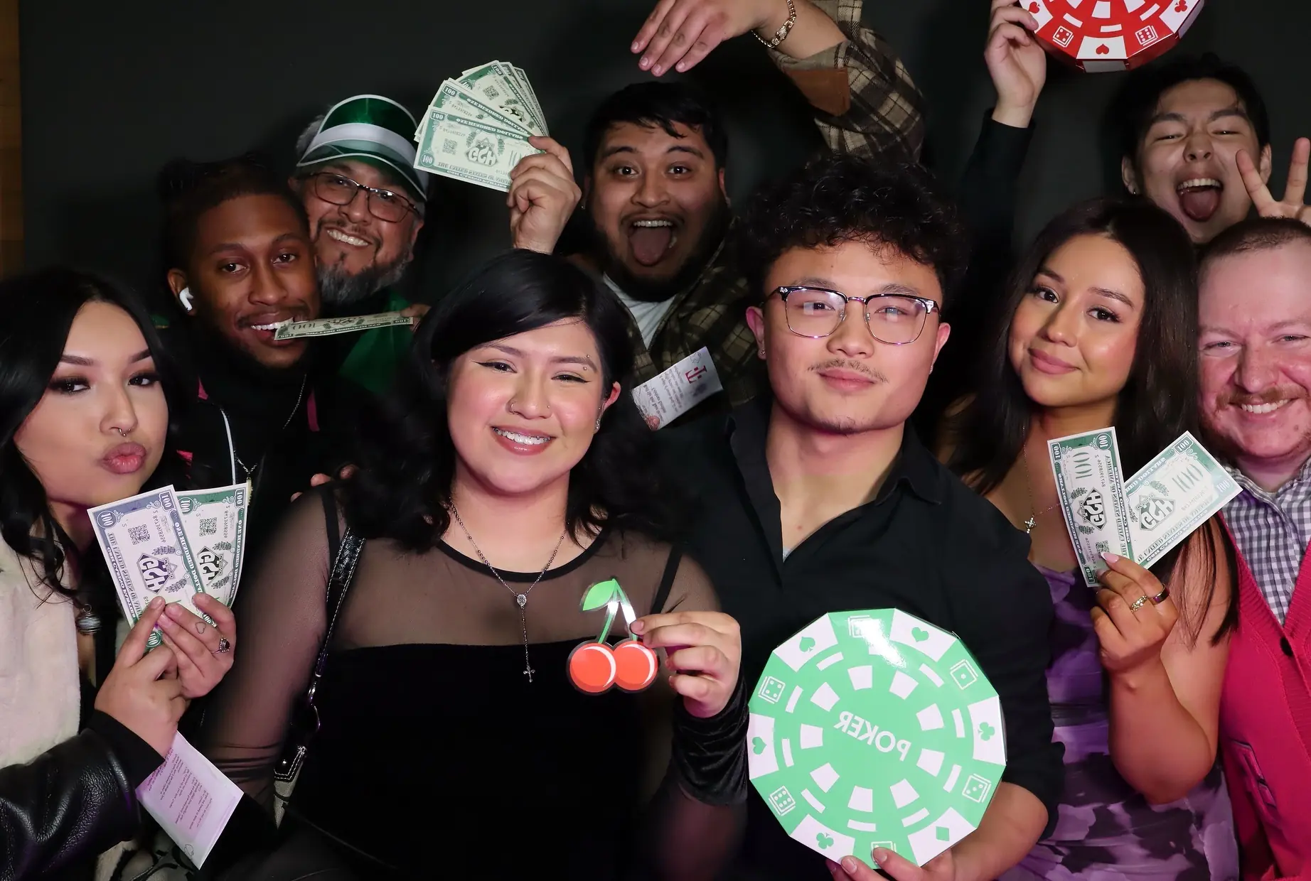 Large group fitting into one polished DSLR booth photograph by Images & Creations