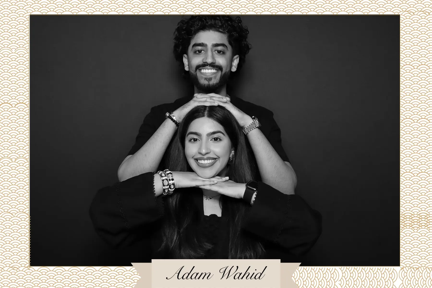 Finished personalized photo booth template from a private event by Images & Creations