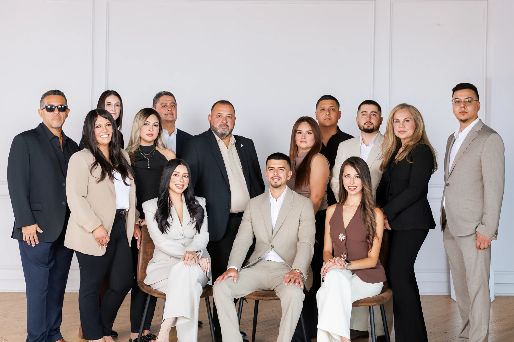 Professional corporate team portrait photographed in a Chicago studio